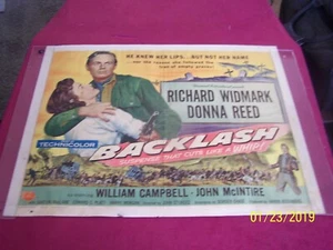 BACKLASH Original 1956 28"x22"h Filmplakat RICHARD WIDMARK/DONNA REED - Bild 1 von 10