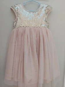 Pink Rose Gold Party Dress Sequins Tulle  Size 4 - Imagen 1 de 2