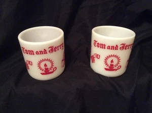 2 Tom and Jerry cups milk glass vintage EE - Picture 1 of 3