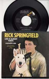 RICK SPRINGFIELD - LOVE IS ALRIGHT TONITE - ORIGINAL 45 WPS - GREAT SHAPE - Picture 1 of 2