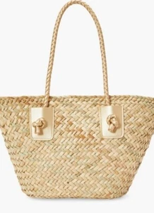 braided handle beach tote - Picture 1 of 3