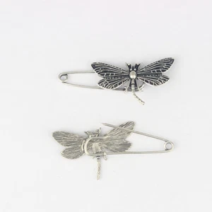 5 x Kilt Scarf Strong Metal Large Safety Dragonfly Brooch Pin Skirt Knitted 50mm - Picture 1 of 4