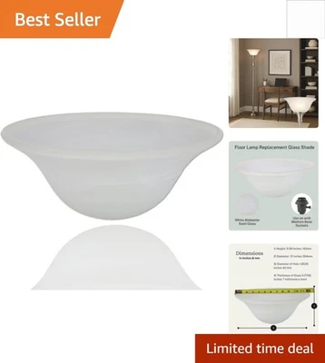 Sophisticated White Marbleized Glass Replacement Shade for Torchiere Lamps - 12" - Image 1 of 4