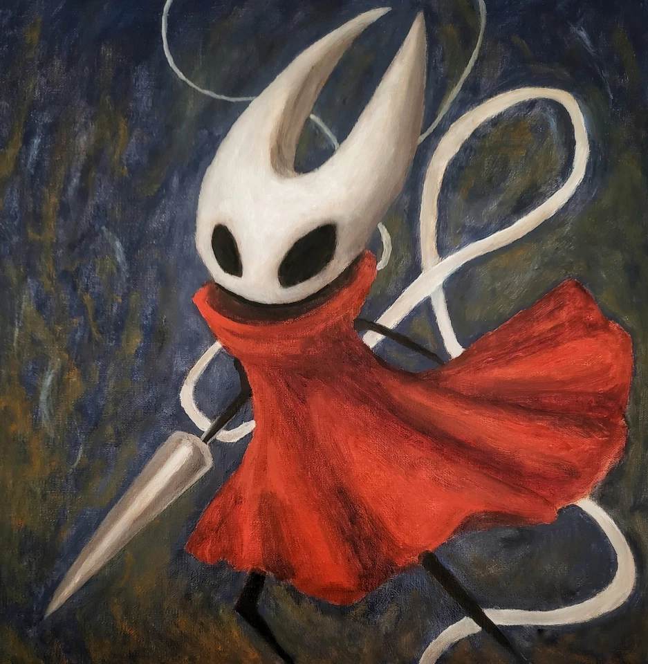 Avispón, Caballero Hueco Silksong - Pintura al óleo original 12x12"  Foto 1 de 1