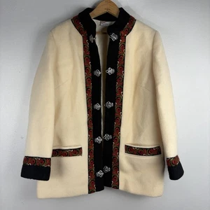 Vintage Evebofoss Strickjacke Wollverschlüsse Norwegen Elfenbein Jacke Gr. 42 Urlaub Weihnachten - Bild 1 von 6