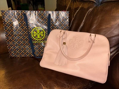 Bolso de Mano Tory Burch Thea Bolso Rosa Luna Cuero Guijarro con Saco Foto 1 de 4