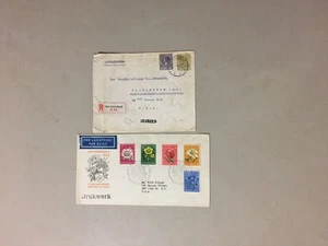 two Netherland old covers:1952 FLOWERS fdc,1930 registered - Picture 1 of 1