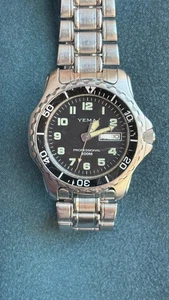 Yema Proffesional Diver 200 M VX43E YE935 Acciaio 42 Mm Bracciale 1970 Quartz - Foto 1 di 10