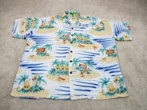 Kahala Hemd Herren Extra Large XL Strand Grafik Print Hawaii Viskose Knopfleiste - Bild 1 von 14