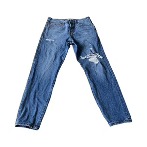 Jeans Levi's Premium Denim Wedgie Botón Mosca Mujer 30 Envejecidos - Imagen 1 de 6