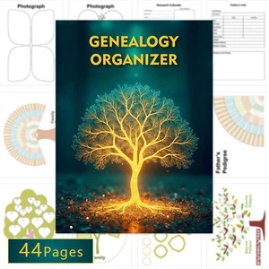 Family Tree Charts To Fill In - Off-White Poster Paper - Generation Genealogy  - Imagen 1 de 10
