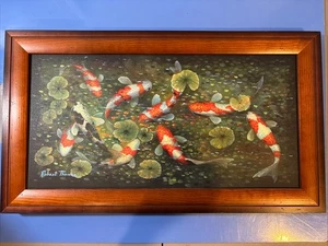 Robert Thomas Hawaii Künstler gerahmter KOI FISH Druck auf Leinwand - Bild 1 von 7
