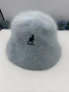 Cappello Secchiello Red Dragon Blue Fuzzy 100% Angora Kangol - Foto 1 di 8