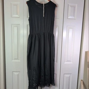 Good Hart Md schwarz Ösen Spitze Kleid Flügelärmel gefüttert Stretch Top Goth Sommer - Bild 1 von 11