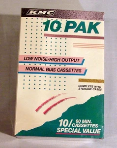 VINTAGE NEU FABRIKVERSIEGELT 10ER-PACK KMC 60 MINUTEN AUFNAHME KASSETTEN - Bild 1 von 7
