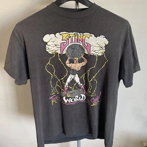 STING TAKES THE WORLD BY STORM! Vintage T-Shirt 1991 WCW Single Stitch T-shirt - Picture 1 of 14