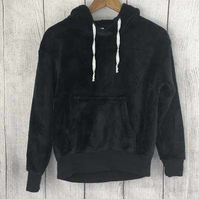 Sudadera con Capucha Negra Polar Suave Dormir Manga Larga Bolsillo Junior Adolescente Talla XS Foto 1 de 4