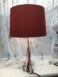 Murano glass Sommerso clear red air twist Tosi ? Seguso ? mid century lamp rare