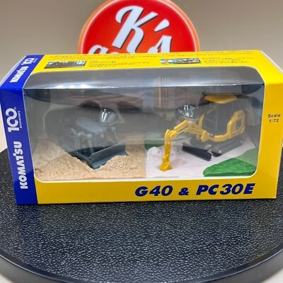 Komatsu 1/72 G40 & PC30E excavator car Diecast Scale Model Japan 1:72 original - Image 1 of 4