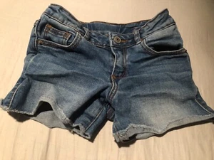 zara girls denim jean shorts, size 4, adjustable waist - Picture 1 of 8