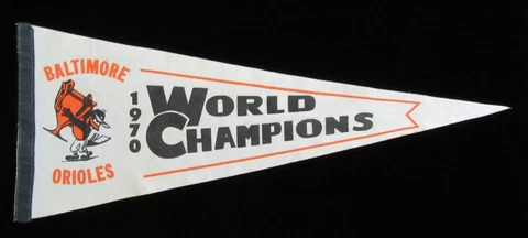 Baltimore Orioles 1970 World Champions 29x11 Pennant 180951 Cover