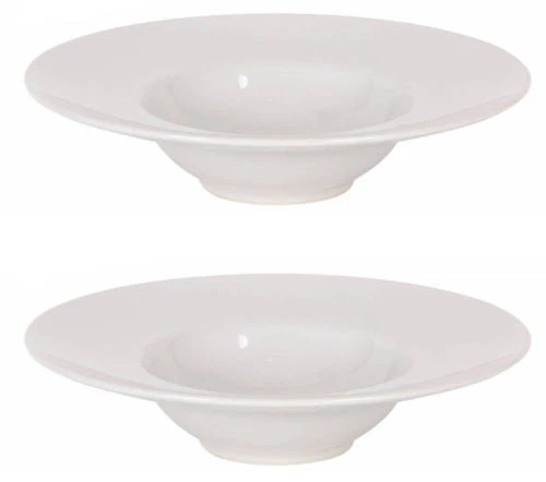 Set of 2 - Ivory Shine BARY porcelain round PASTA RISOTTO plate 28cm - Image 1 of 1
