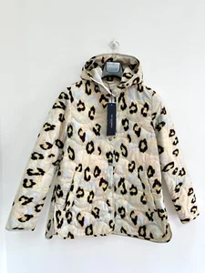 Ilse Jacobsen Jacket Quilted Hooded Coat Short Leopard Print UK 8 - BNWT £165 - Picture 1 of 11