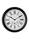 Hometime Black Wall Clock With Sound Controlled LED Light Roman Dial