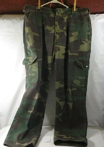 "Red Snap" Mens Denim Camo Pants Size Medium Vintage, 60's, '70's - Picture 1 of 9