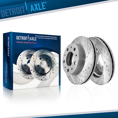 Front Drilled Slotted Disc Brake Rotors for Fiat Ducato Ram ProMaster 2500 3500 - Image 1 of 4