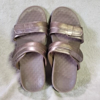 Sandalias cómodas ajustables Vionic Shore metálicas de bronce oscuro para mujer talla 12 Foto 1 de 4