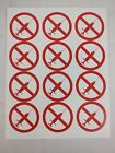 No Syringe Needles Round Trash Can Receptacle Stickers New Sheet Of 12 Stickers