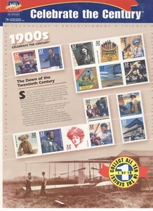 USPS Sheet of 15 Stamps Celebrate the Century 1900s History Pane MNH 1998 3182 - Picture 1 of 2