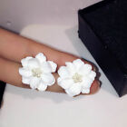 Elegant Fashion Women White Flower Faux Pearl Ear Stud Earrings Jewelry Gift LI