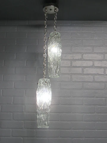 Vintage Restored MCM Mid Century Retro Ceiling Light Fixture Pendant Light 36.5" Cover