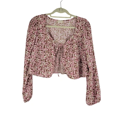 Altar'd State Tie Front Crop Top Floral Print Hippie Boho Peasant size Small NWT - Image 1 of 4