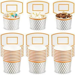 24Pcs Basketball Hoop Snack Cups,Basketball Party Decorations,Paper Cups Supply - Picture 1 of 7