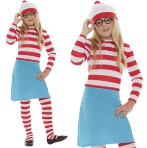 Childrens Fancy Dress Where's Wally Wenda Costume Wally Outfit by Smiffys - Picture 1 of 3