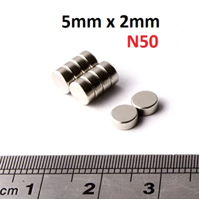 100pcs N50 Disc 5mm x 2mm Neodymium Magnet Warhammer Fridge Craft Jewellery Box