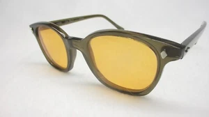 Pentax Hoya Sunglasses Horn Rim Style Dark Gray Blue Blocker Orange 52 Ex Large - Picture 1 of 6