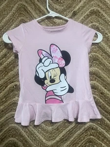 Disney Children's Short Sleeve Minnie Mouse Graphic Tee, Peplum,Girl's Size 6 - Picture 1 of 7