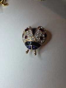 Broche prendedor vintage romano multicolor estrás dama insecto años 80 - Imagen 1 de 6