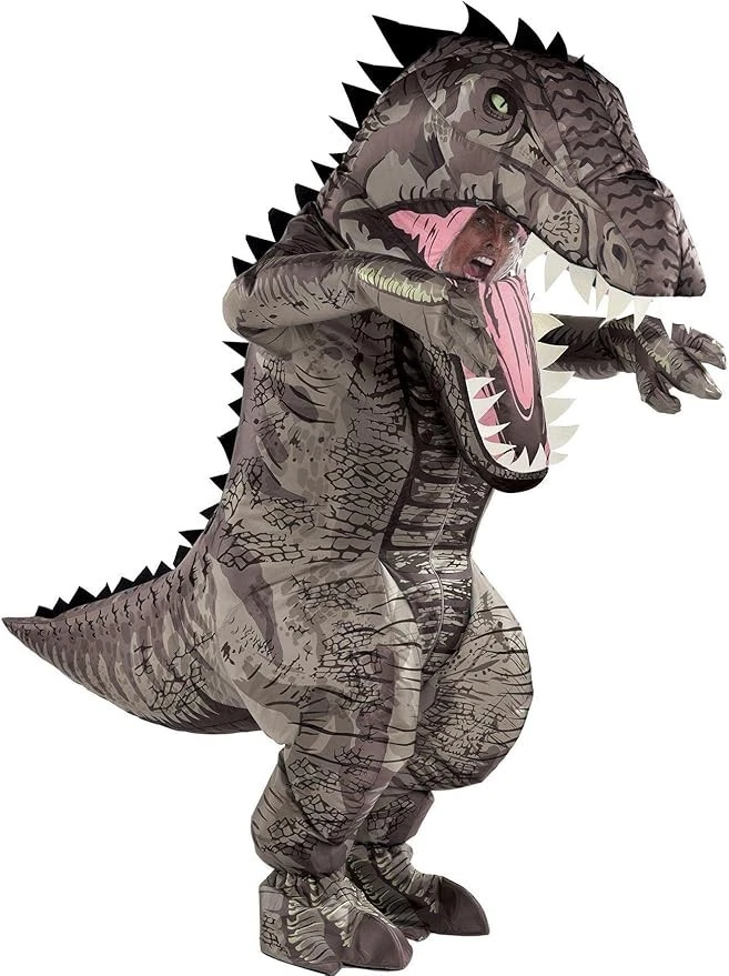 Disfraz de dinosaurio inflable Jurassic World adulto tamaño estándar Gianotosaurus Foto 1 de 4