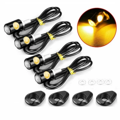 4 X Mini LED Indicador de Señal de Giro Moto Ámbar Luz Intermitente Lámpara Universal Foto 1 de 4