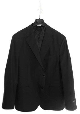 NUEVO SIN ETIQUETAS Para Hombres 44S Peter Millar Lana Negra con Sutil Gris Cuadros Traje Chaqueta Abrigo Deportivo Foto 1 de 4