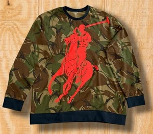 Come nuovo! POLO SPORT RALPH LAUREN XXL BIG PONY MIMETICA MIMETICA GIROCOLLO FELPA - Foto 1 di 16