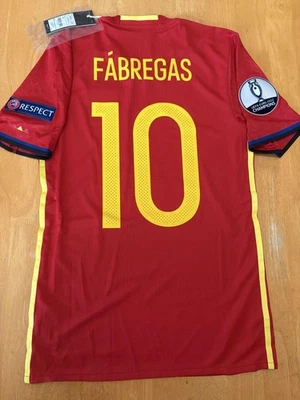 BNWT FABREGAS #10 SPAIN 2015/2016 AUTHENTIC HOME JERSEY PLAYER VERSION Patch - Image 1 of 4