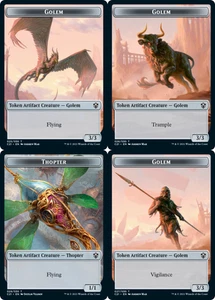 GOLEM (all 3 variants) // THOPTER TOKEN mtg EX/NM Commander 2021 - Picture 1 of 1