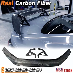 DRY Carbon Rear Trunk Spoiler Highkick Wing Lip For BMW G82 M4 Coupe 2021-2024 - Picture 1 of 12