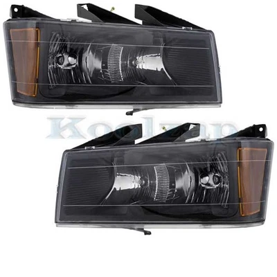 CAPA For 04-12 Colorado Canyon Headlight Headlamp Black Interior w/Bulb SET PAIR Foto 1 de 4